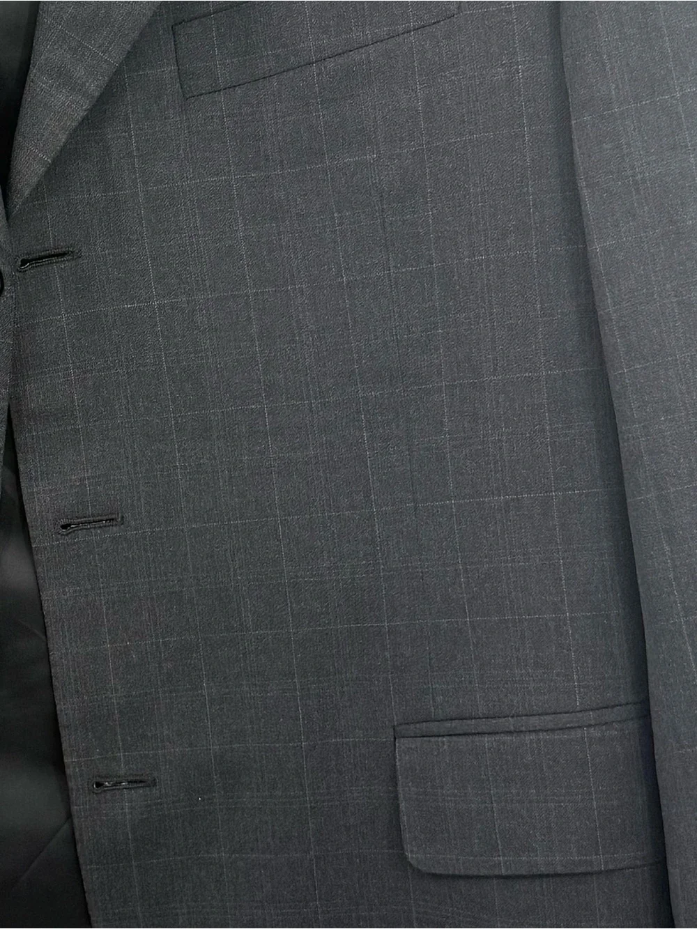 Canali Saks Fifth Avenue Mens 42R Wool Windowpane Blazer Sport Coat Italy Gray